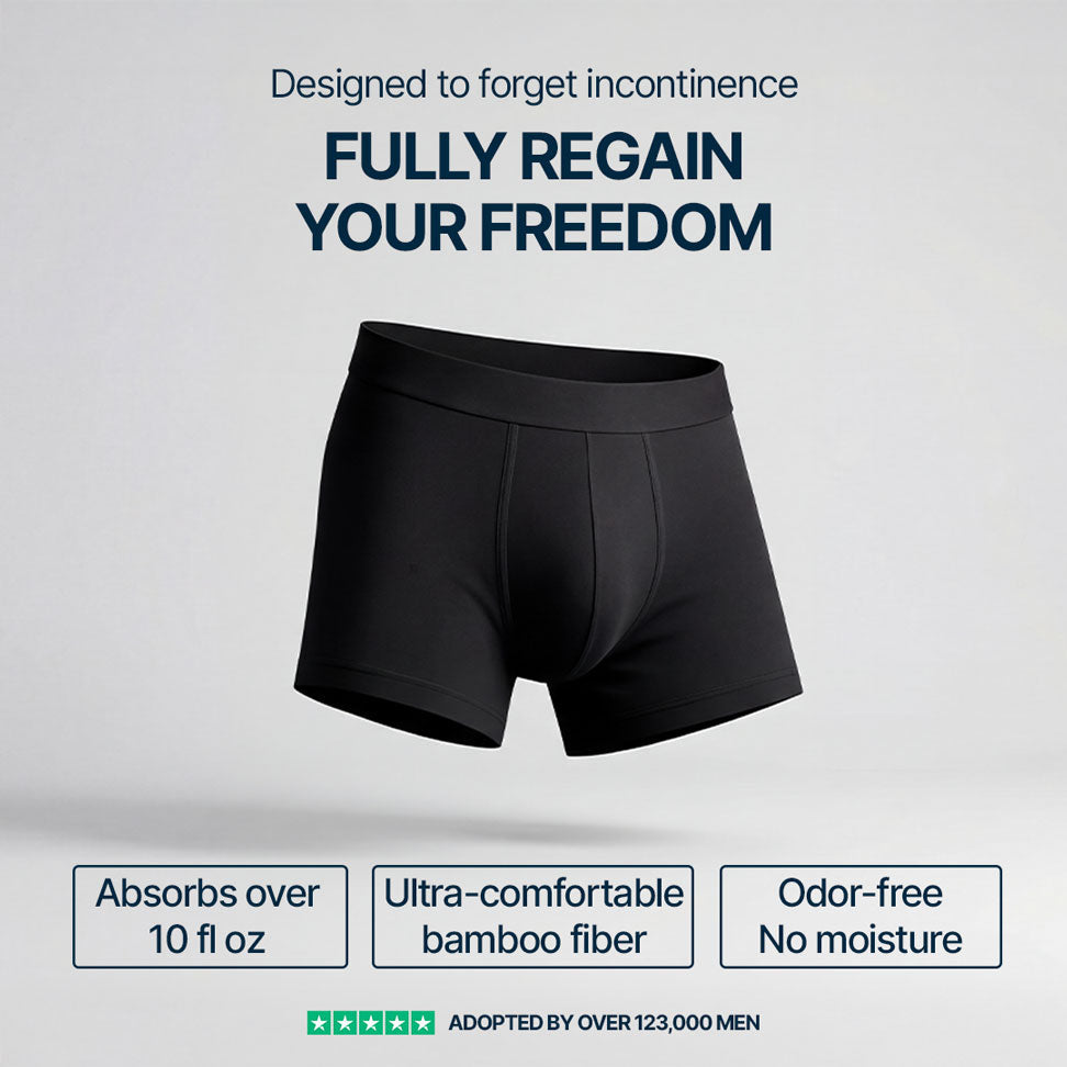 Men's Washable Incontinence Boxer Briefs Pack of 2